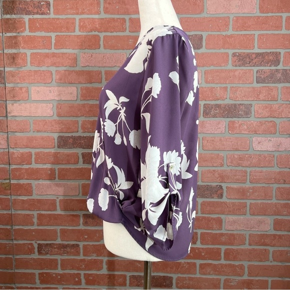 Purple Floral Blouse | West Kei | Small - Petite - Picture 7 of 10